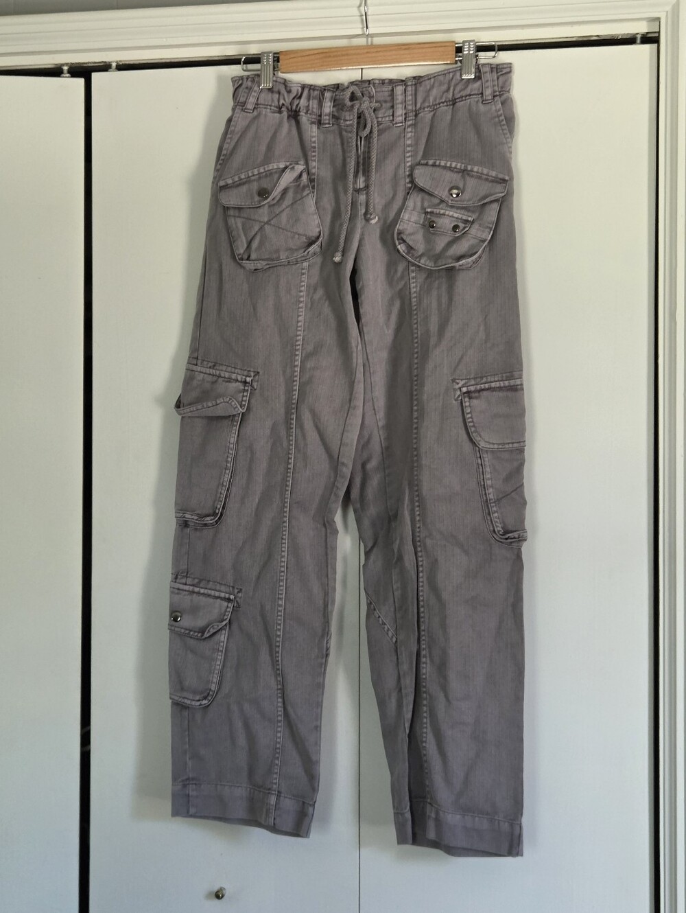 Free People Tahiti Drawstring Cargo Pants with Multiple Pockets - Picture 2 of 4